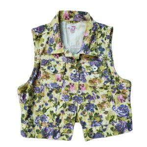 Floral 90s/Y2k Style Cropped Vest